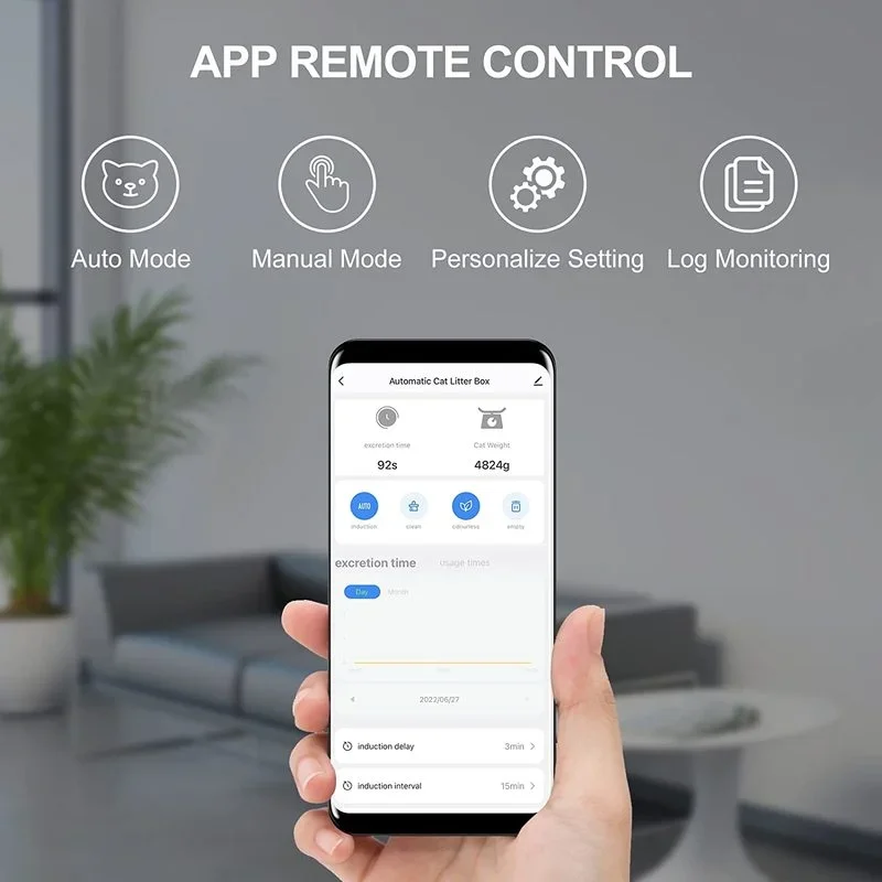 Top Selling Pet Products Automatic Cat Lit-ter Box APP Control 65L Intelligent Self-Cleaning Smart Cat Toliet Cat Products